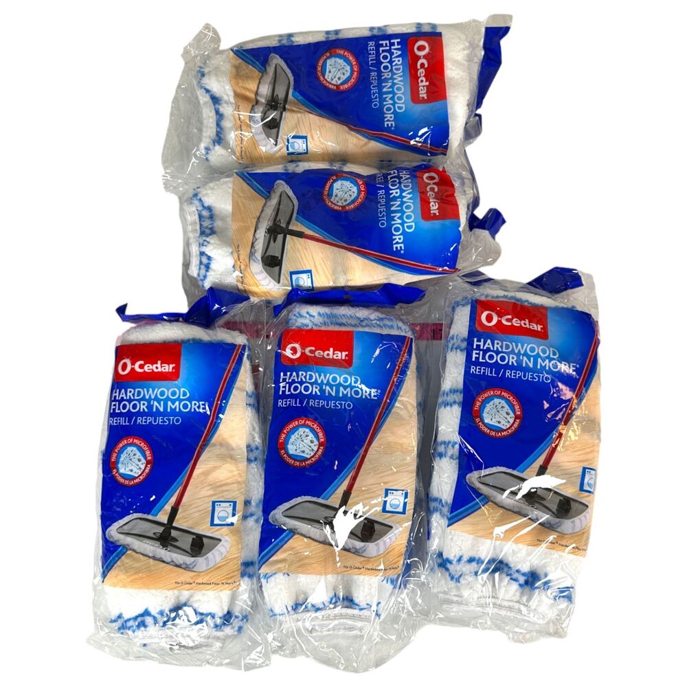 O-Cedar Hardwood Floor 'N More Mop Refill NEW Lot of 5